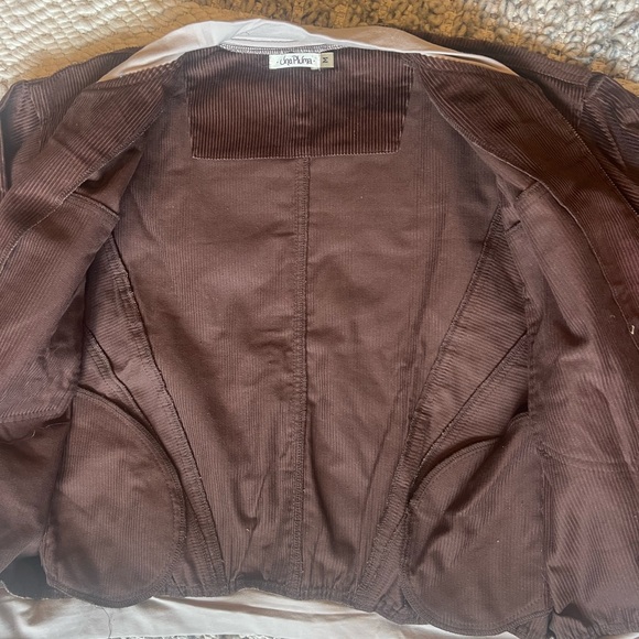 Brown Corduroy Bomber Jacket - Zip Front - Picture 9 of 9